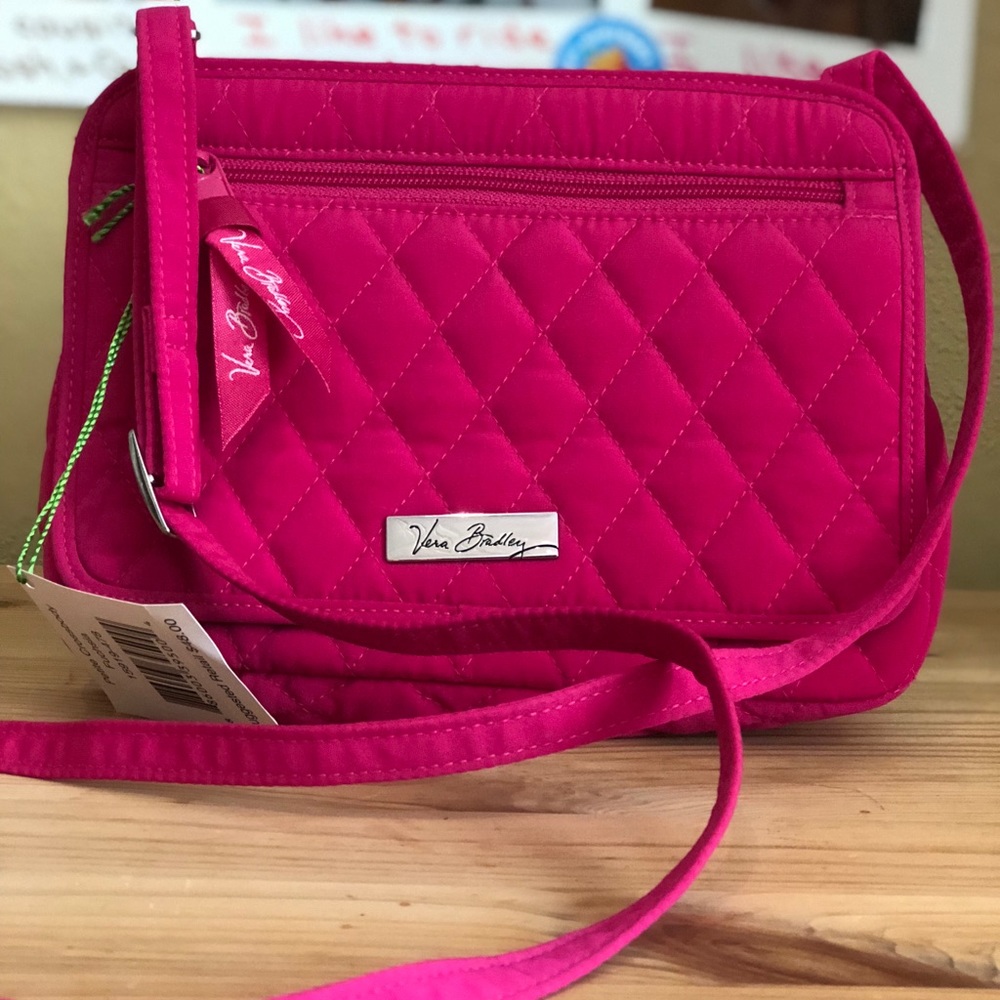 Vera Bradley Petite Crossbody Fuchsia Bag Purse